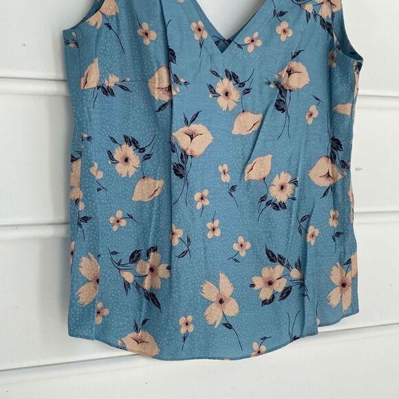 Rebecca Taylor Daniela Silk Blend Sleeveless Floral Blouse Tank Top Blue XS - Picture 4 of 13